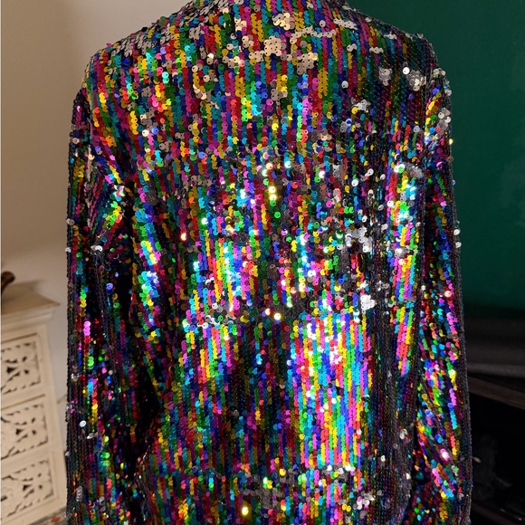 Colorful Sequin Zip-Up Jacket - Picture 6 of 8